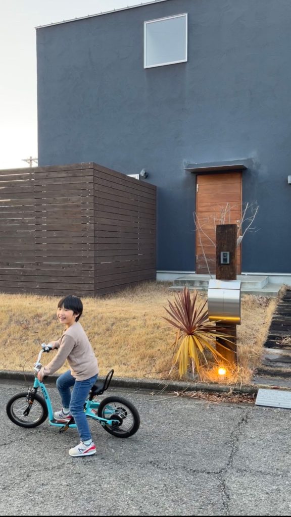自転車練習中