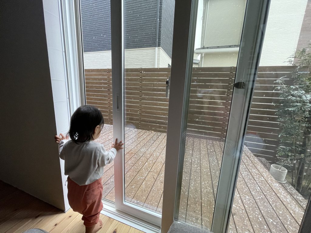 何か降ってるね
