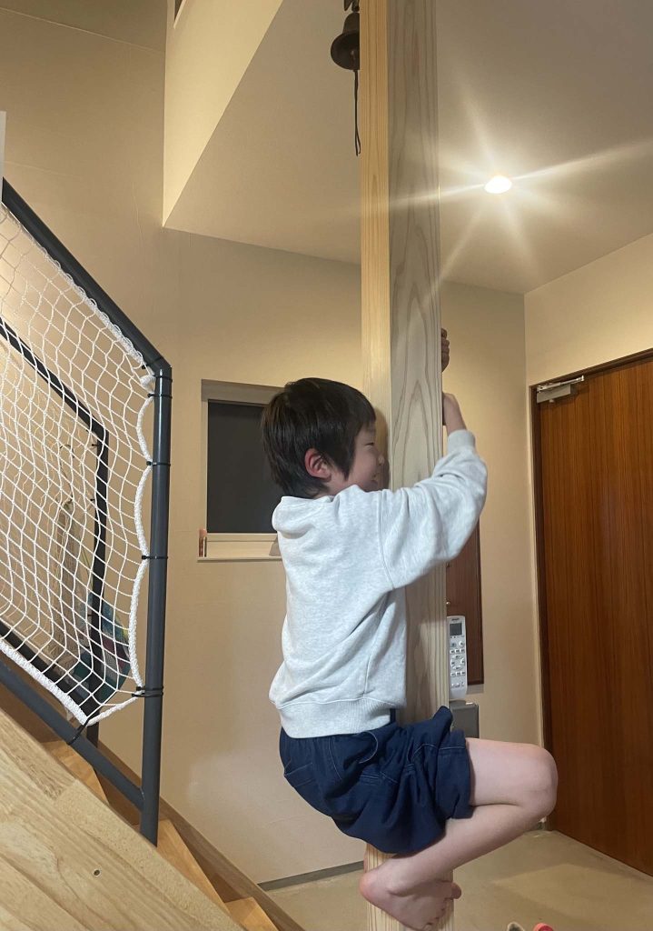 柱登り始めました